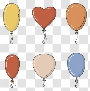 Cartoon - Assorted Party Balloons Transparent PNG