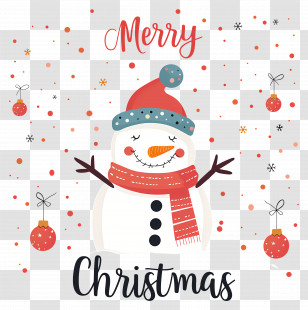 Christmas Snowman - Merry Christmas Snowman With Festive Decorations Transparent PNG