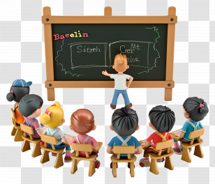 3d School - Classroom Education Scene Transparent PNG