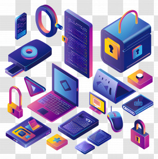 Data Security - Cyber Security Technology Icons Transparent PNG