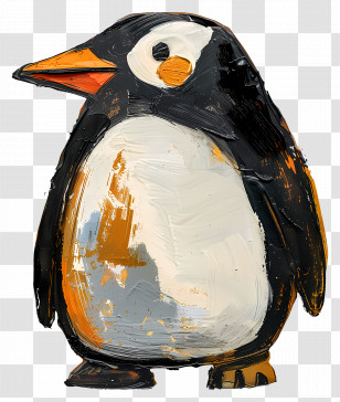 Penguin - Textured Illustration Of A Penguin Transparent PNG