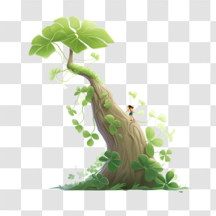 Sprouts Growth - Giant Tree With Green Foliage Illustration Transparent PNG