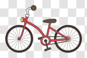 Icon - Red Cartoon Bicycle Illustration Transparent PNG