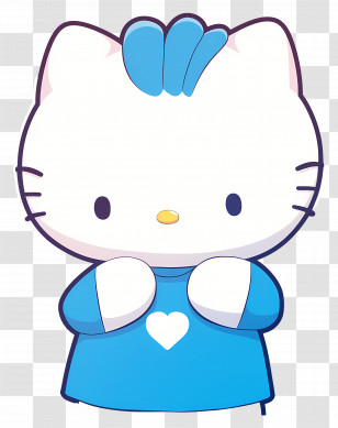 Dear Daniel - Blue Kitty With Heart Symbol Cartoon Transparent PNG