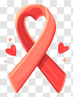 Red Ribbon And Heart - Red Awareness Ribbon Heart Transparent PNG