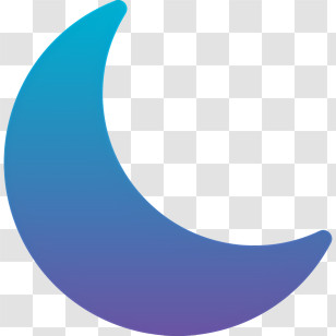 Crescent - Blue Gradient Crescent Moon Transparent PNG