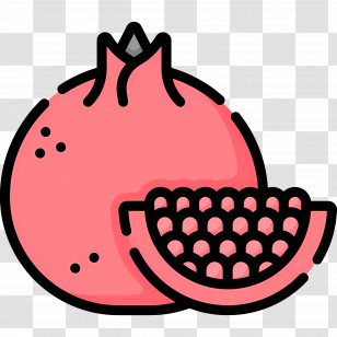 Pomegranate Fruit - Cartoon Pomegranate Icon Transparent PNG