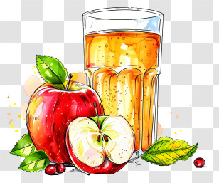 Apple Juice - Apple Juice And Apples Illustration Transparent PNG