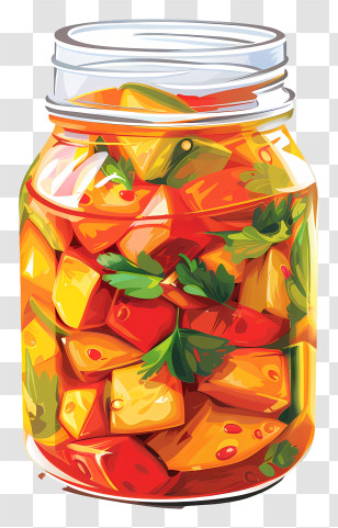 Mango Pickle - Jar Of Colorful Pickled Vegetables Transparent PNG