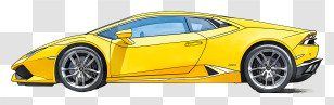 Lamborghini Car - Yellow Supercar Side View Transparent PNG