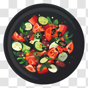 Spicy Salad - Illustration Of A Fresh Vegetable Salad Transparent PNG
