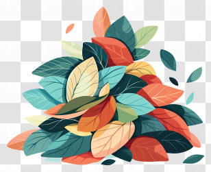 Leaf Pile - Colorful Autumn Leaves In A Pile Transparent PNG