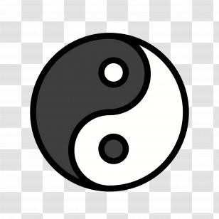 Yin Yang Emoji - Yin Yang Symbol In Black And White Transparent PNG