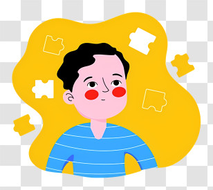 Jigsaw Puzzle - Cartoon Boy With Puzzle Pieces Transparent PNG