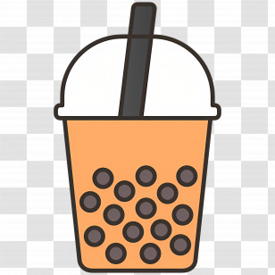 Bubble Tea - Bubble Tea Cartoon Icon With Tapioca Pearls Transparent PNG