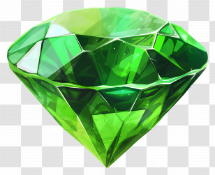Emerald Gemstone - Green Sparkling Diamond Gem Transparent PNG
