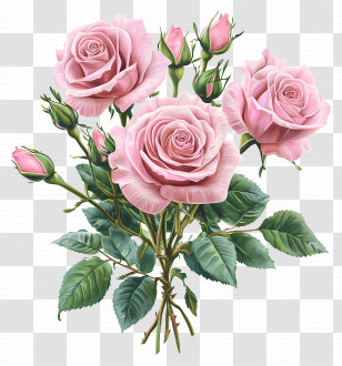 Pink Roses Bouquet - Pink Rose Bouquet Transparent PNG