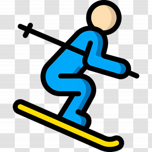 Skier - Person Skiing In Blue Suit Transparent PNG