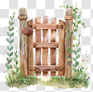 Wood Gate - Wooden Garden Gate With Rustic Charm Transparent PNG