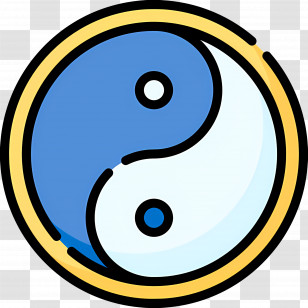 Yin Yang - Blue And Yellow Yin-Yang Symbol Design Transparent PNG