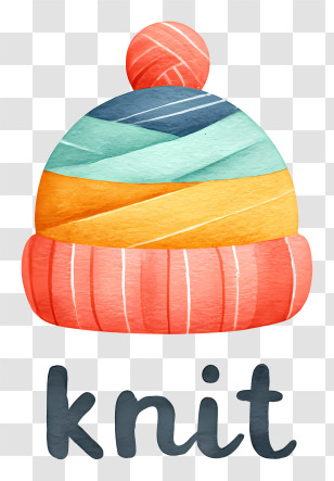 Knit Logo - Pastel Knit Hat Illustration Transparent PNG