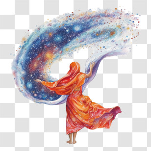 Giant Towel
 - Woman Creating A Galaxy Transparent PNG