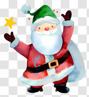 Christmas Santa Claus - Santa Claus With Green Hat Transparent PNG
