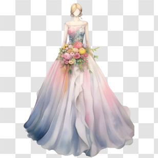 Wedding Dress
 - Bride In Pastel-Shaded Wedding Dress Transparent PNG
