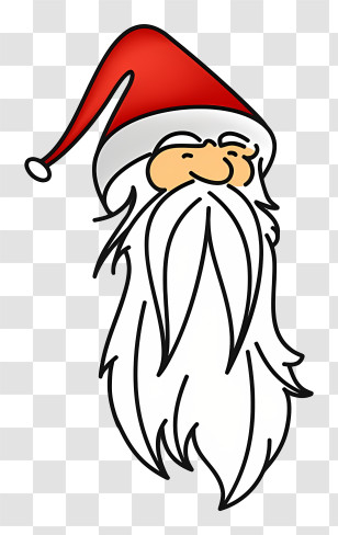 Cartoon Character - Santa Claus Face With Festive Hat Transparent PNG