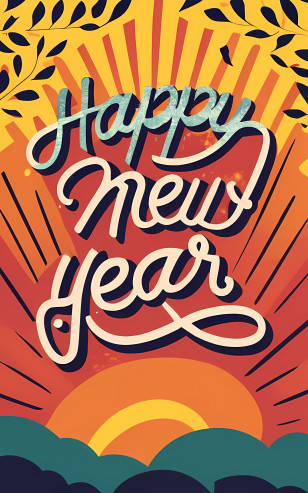 Happy New Year - Happy New Year Greeting Card Transparent PNG