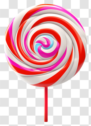 Lollipop - Colorful Swirled Lollipop Candy Transparent PNG