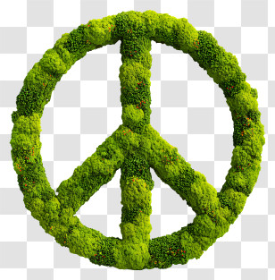Mossy Peace Symbol - Green Peace Symbol Transparent PNG