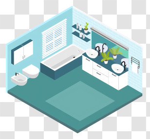 Bathroom - Modern Bathroom Interior Transparent PNG