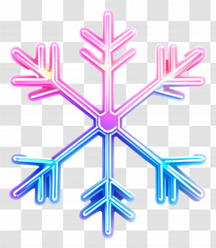 Snowflake Icon - Colorful Neon Snowflake For Festive Holidays Transparent PNG