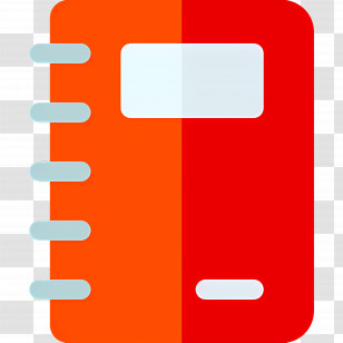 Notebook - Red And Orange Notebook With White Label Transparent PNG