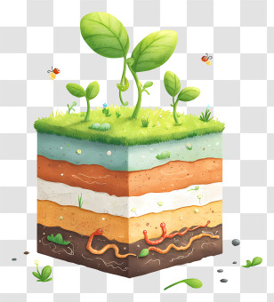 World Soil Day - Soil Layers Plant Cube Illustration Transparent PNG