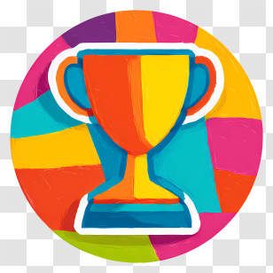 Winner Icon - Colorful Trophy Illustration Transparent PNG