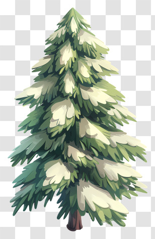 Fir Tree - Beautiful Snow-Covered Pine Tree Transparent PNG