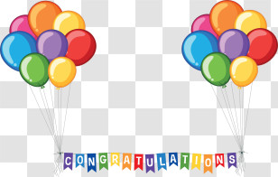 Congratulations - Colorful Congratulations Balloons Transparent PNG
