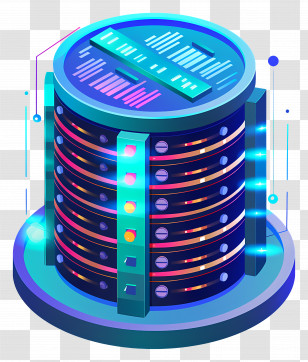 Round Server - Digital Data Server Transparent PNG