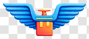 Drone Delivery Icon - Winged Delivery Box Icon Transparent PNG