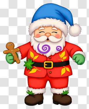 Christmas Santa Claus - Santa Claus With Gingerbread Transparent PNG