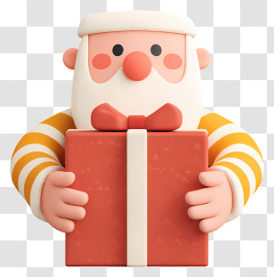 Man Holding Gift Box - Santa Claus Holding Gift Transparent PNG
