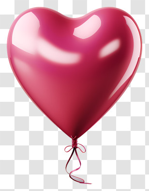 Heart - Pink Heart-Shaped Balloon For Love Celebrations Transparent PNG