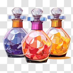 Perfume Bottle - Elegant Crystal Perfume Bottles Art Design Transparent PNG