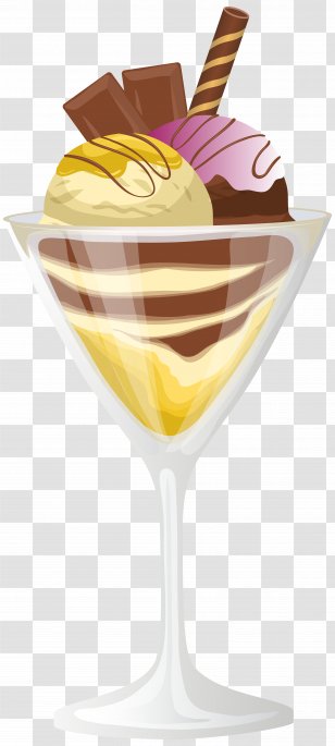 Chocolate Ice Cream Sundae Cones - Dame Blanche Transparent PNG