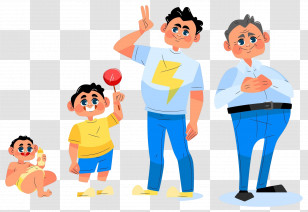 Human Life Cycle - Illustration Of Life Stages Transparent PNG