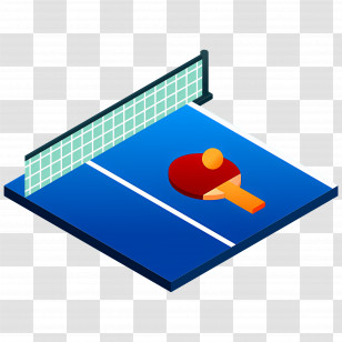Sport Field - Ping Pong Table With Paddle And Net Transparent PNG