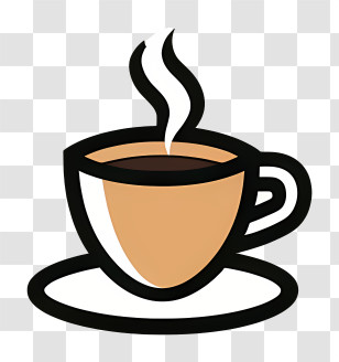 Coffee Logo - Steaming Coffee Cup Illustration Transparent PNG