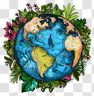 Planet Earth - Earth Surrounded By Nature Transparent PNG